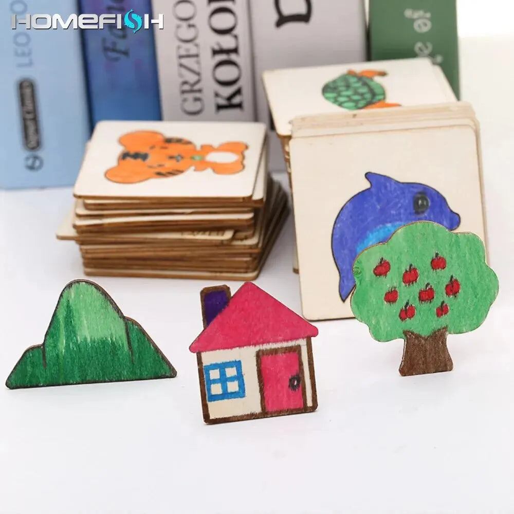 Montessori Kids Toys Drawing Toys Wooden DIY Painting