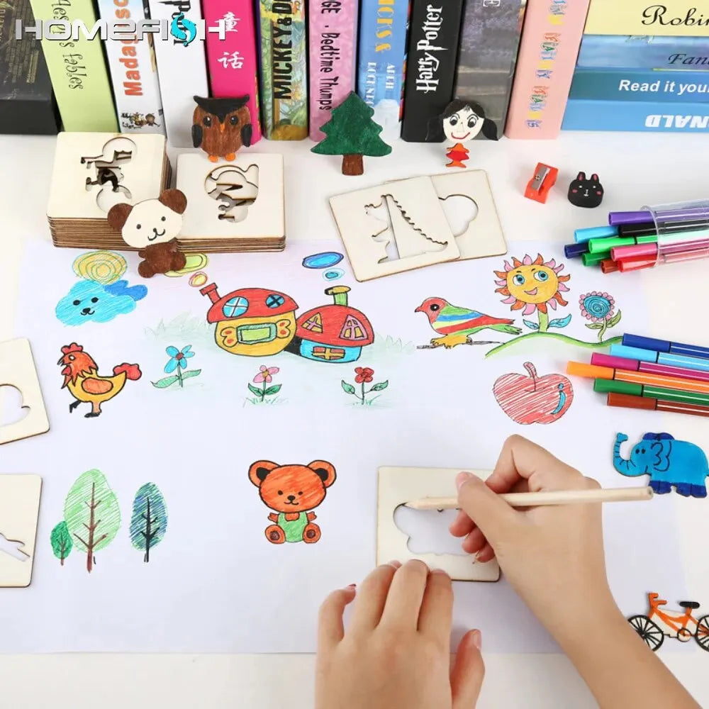 Montessori Kids Toys Drawing Toys Wooden DIY Painting