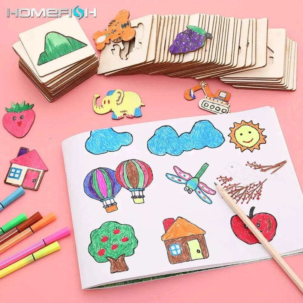 Montessori Kids Toys Drawing Toys Wooden DIY Painting